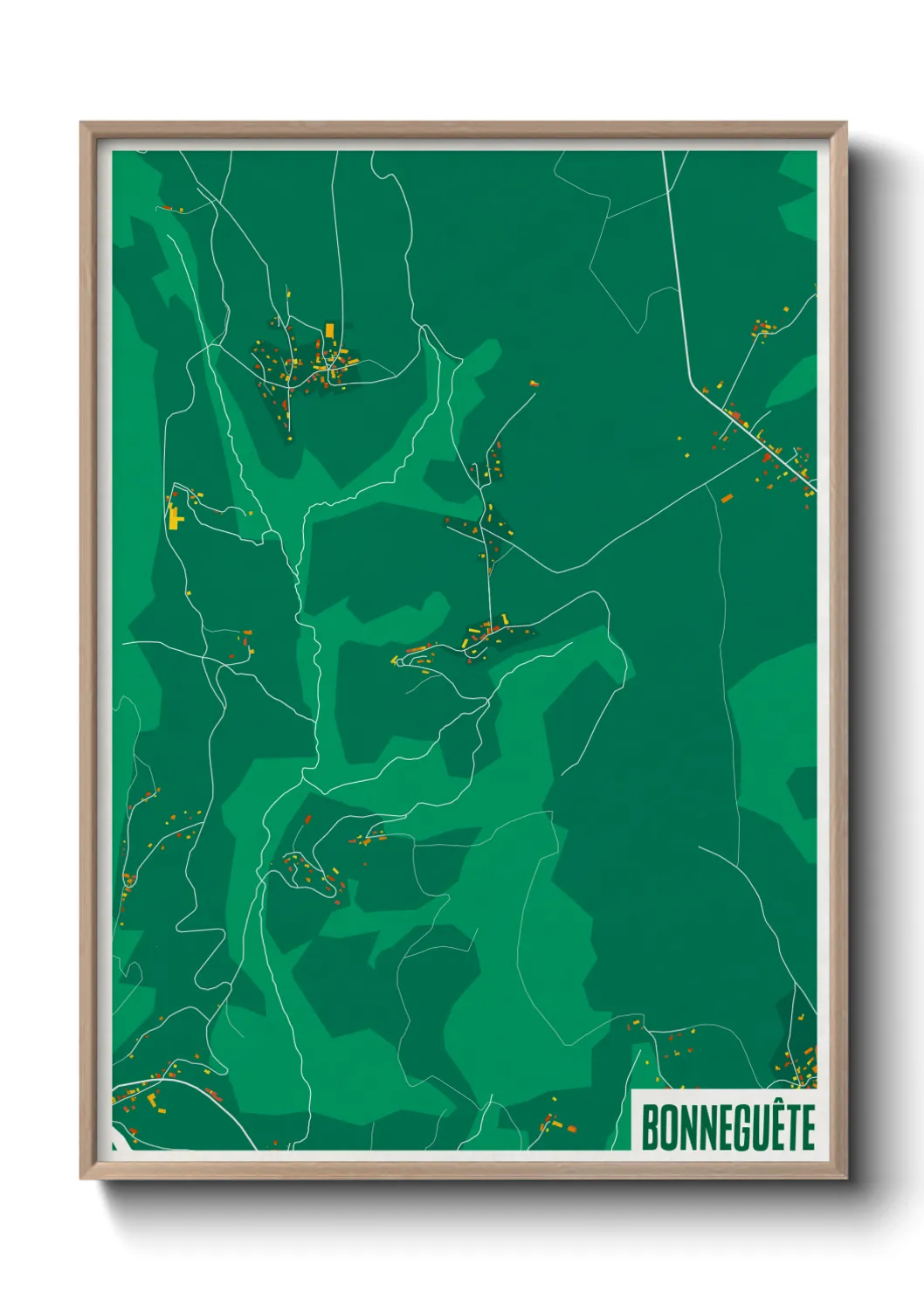 Une affiche de carte sur Bonneguête