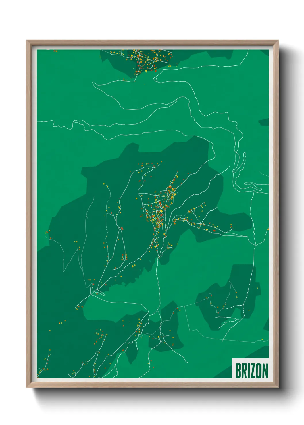Une affiche de carte sur Brizon