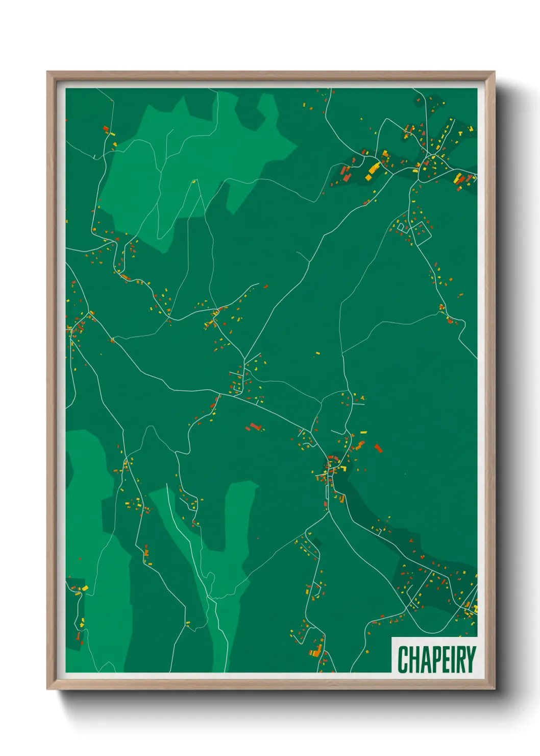 Une affiche de carte sur Chapeiry