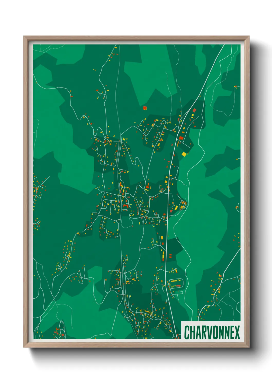 Une affiche de carte sur Charvonnex