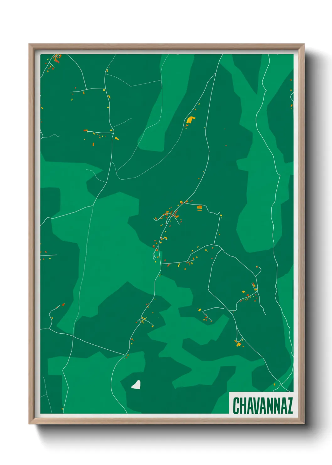 Une affiche de carte sur Chavannaz