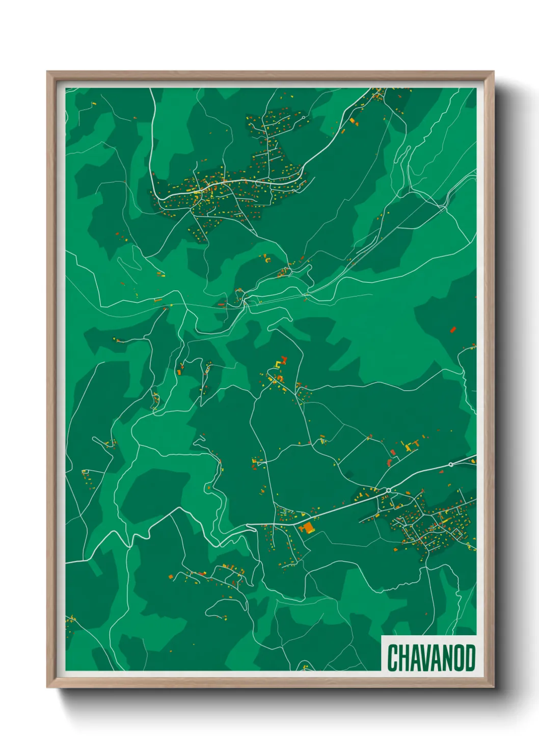 Une affiche de carte sur Chavanod