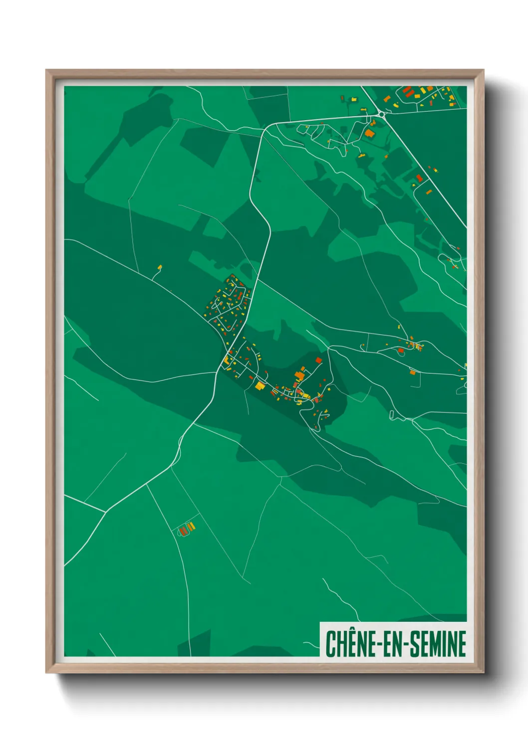 Une affiche de carte sur Chêne-en-Semine