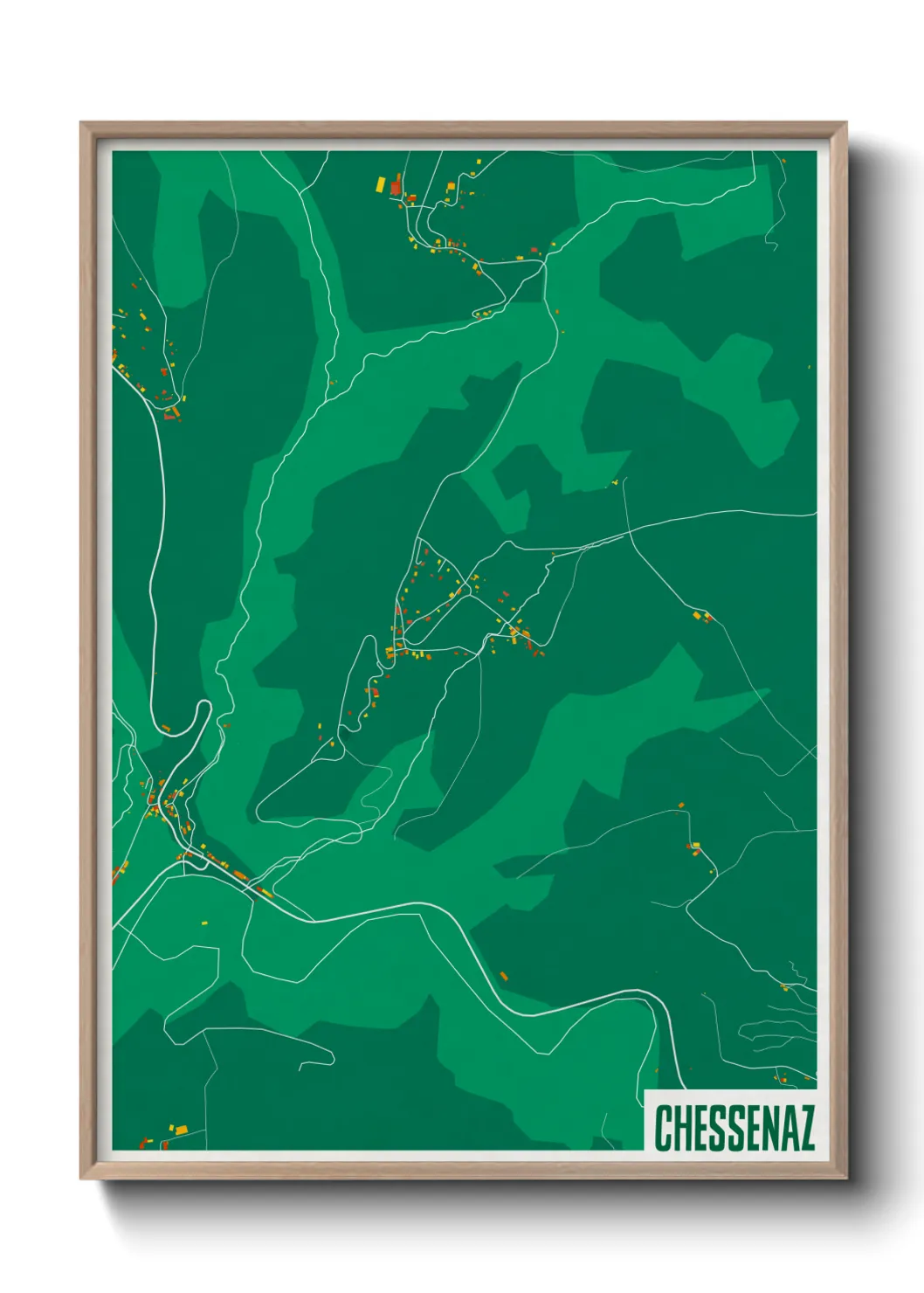 Une affiche de carte sur Chessenaz