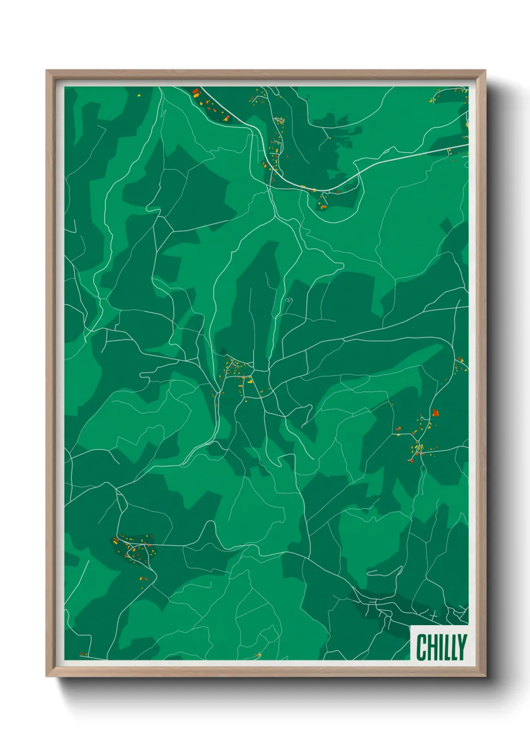 Une affiche de carte sur Chilly