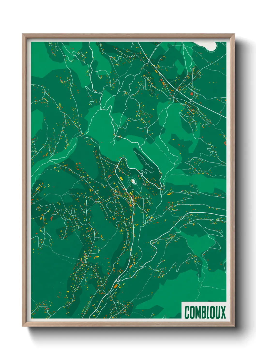 Une affiche de carte sur Combloux