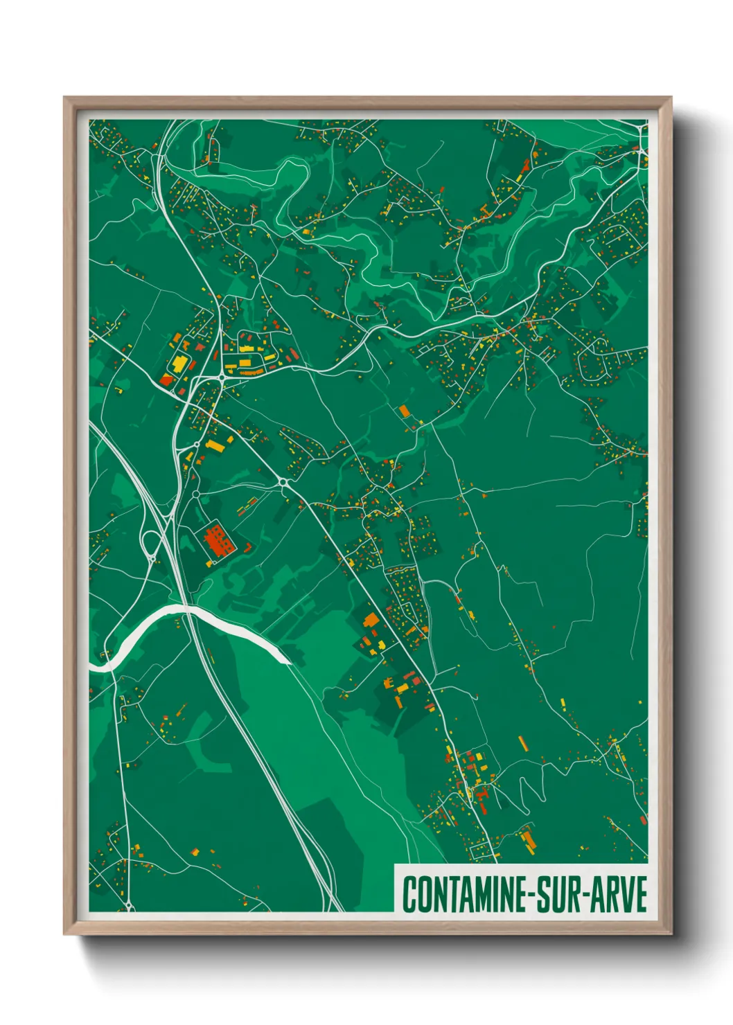 Une affiche de carte sur Contamine-sur-Arve