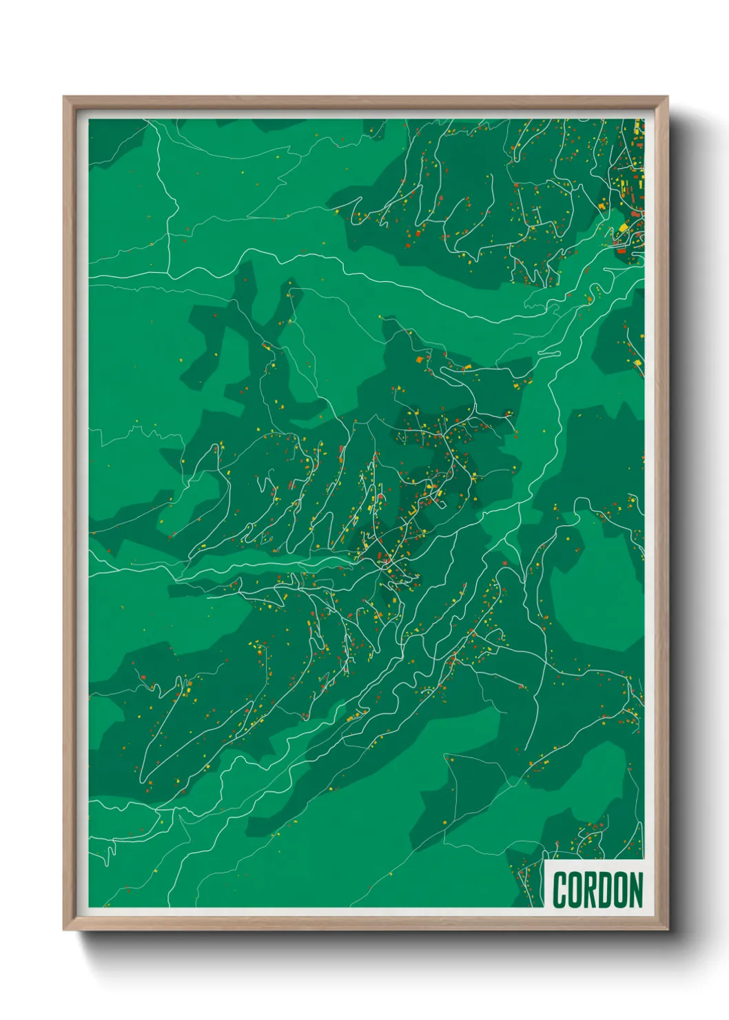Une affiche de carte sur Cordon