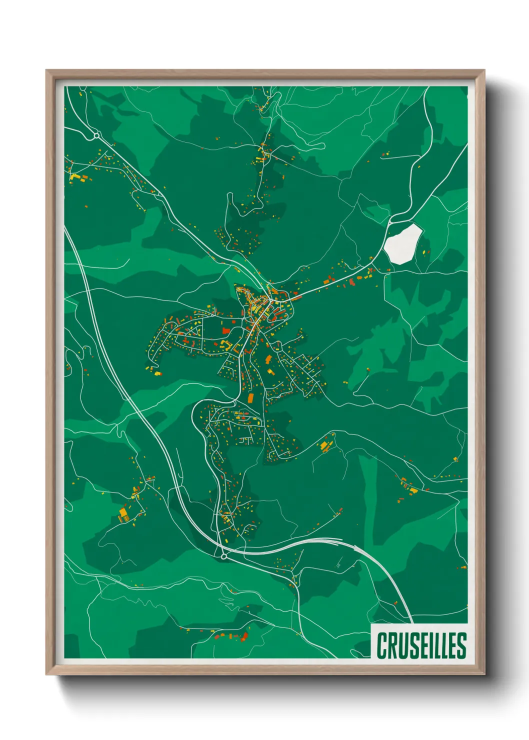 Une affiche de carte sur Cruseilles