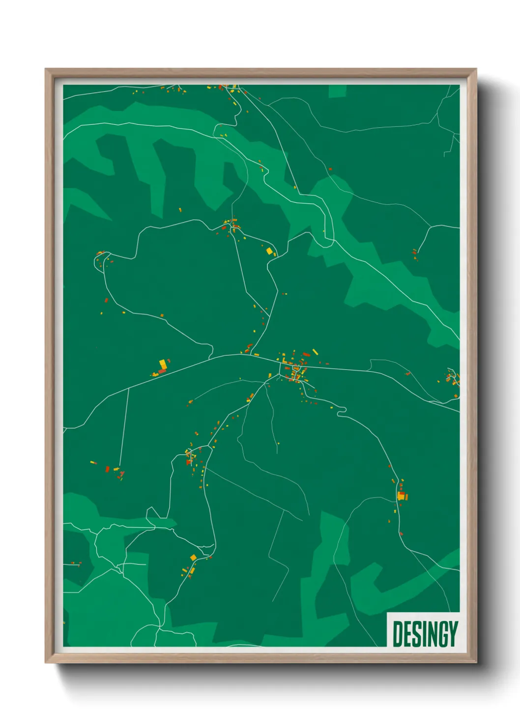 Une affiche de carte sur Desingy