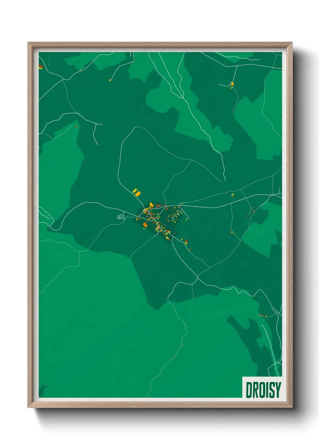 Une affiche de carte sur Droisy