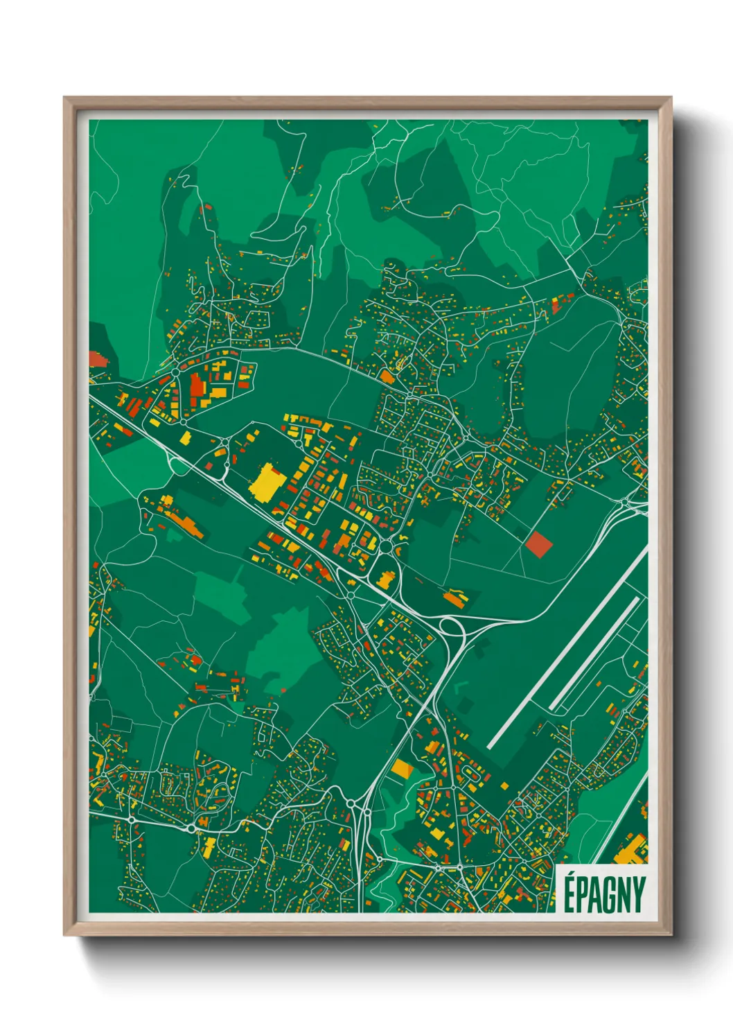 Une affiche de carte sur Épagny