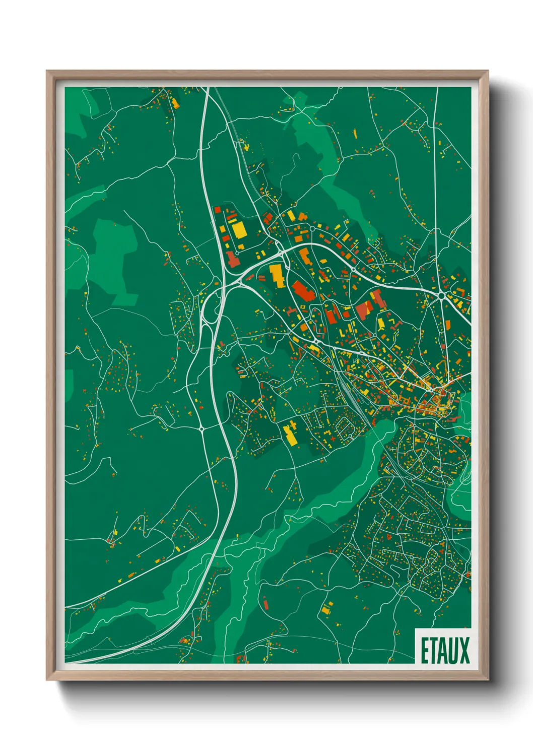 Une affiche de carte sur Etaux