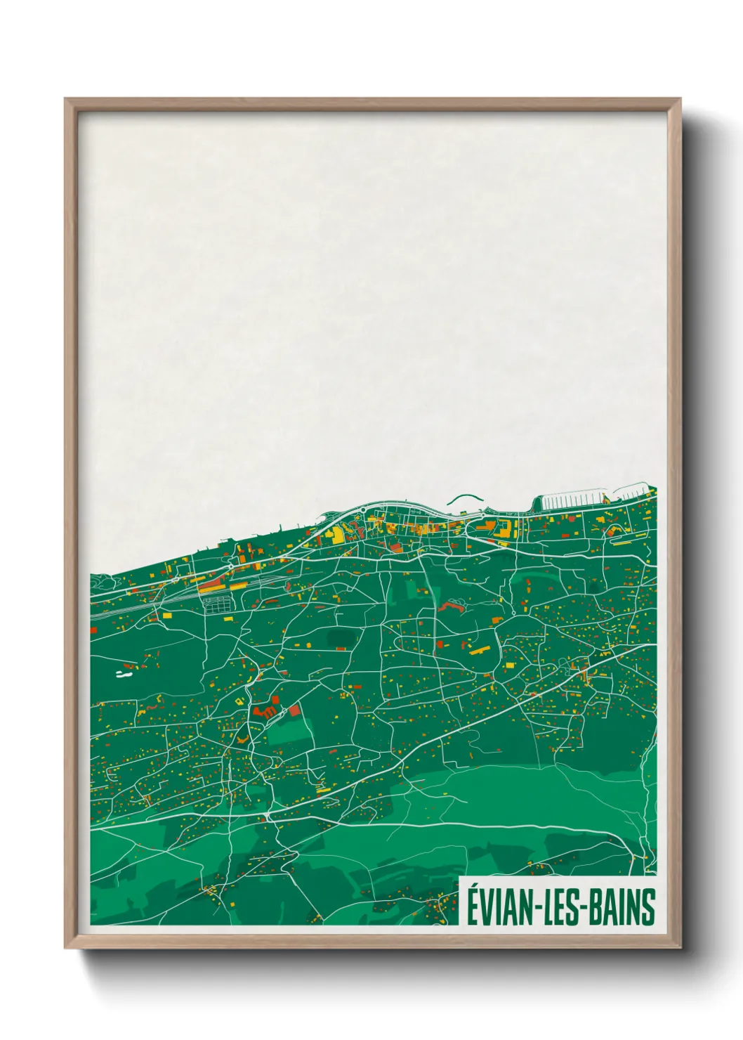 Une affiche de carte sur Évian-les-Bains