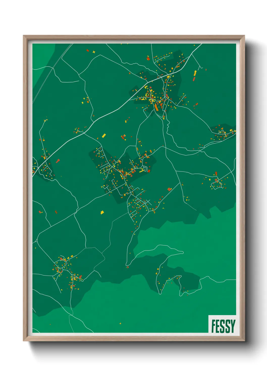 Une affiche de carte sur Fessy