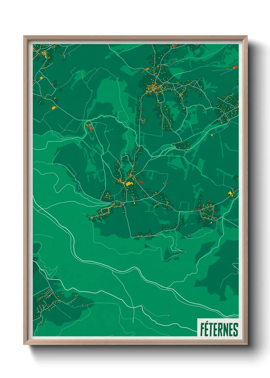 Une affiche de carte sur Féternes