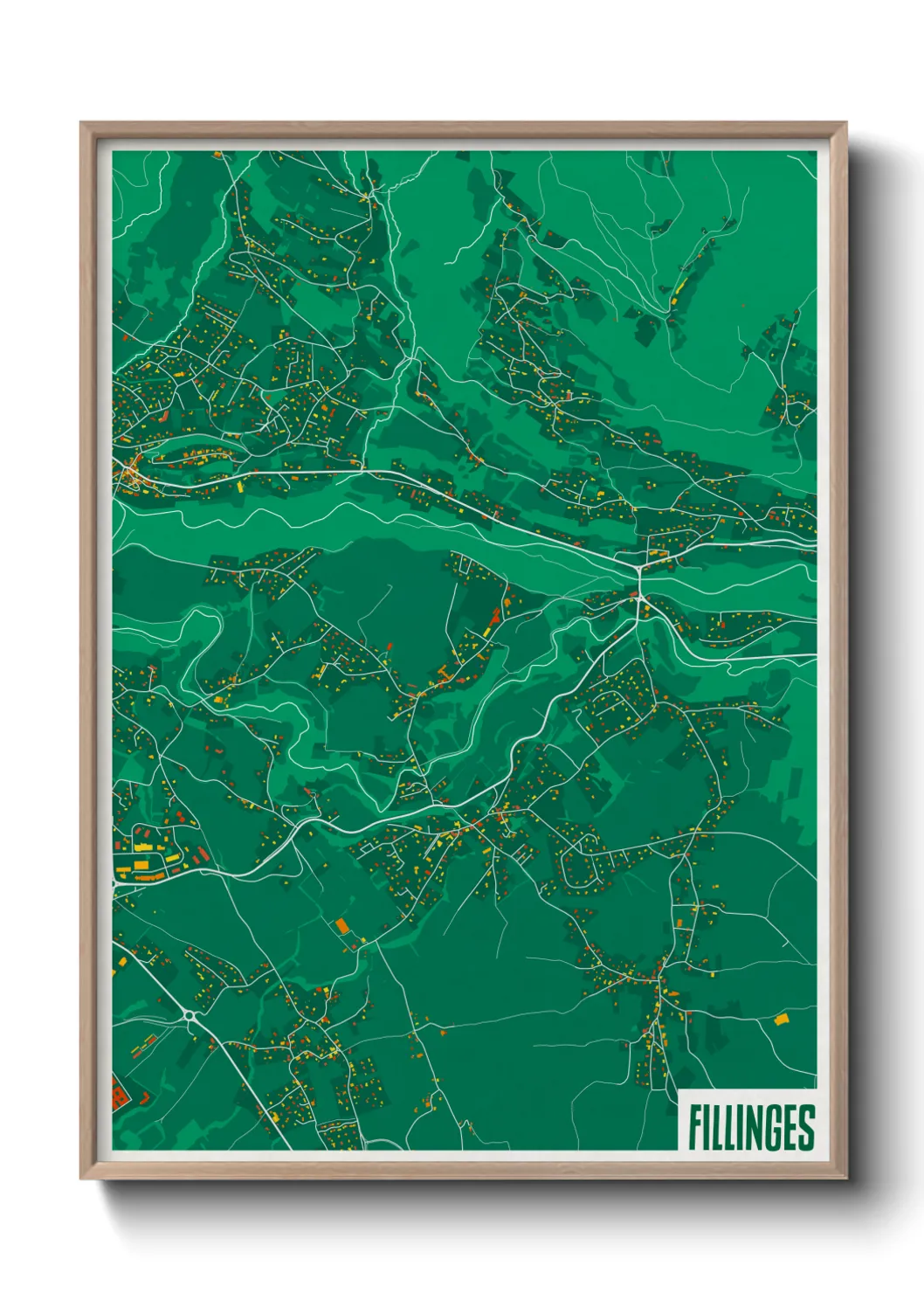 Une affiche de carte sur Fillinges