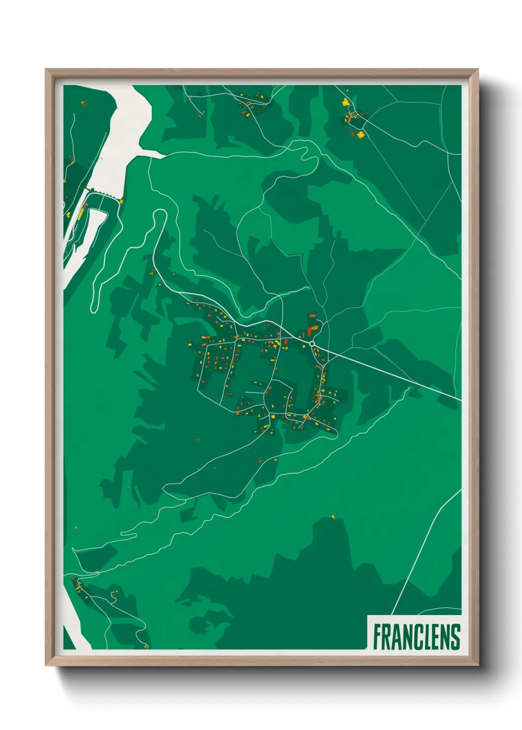 Une affiche de carte sur Franclens