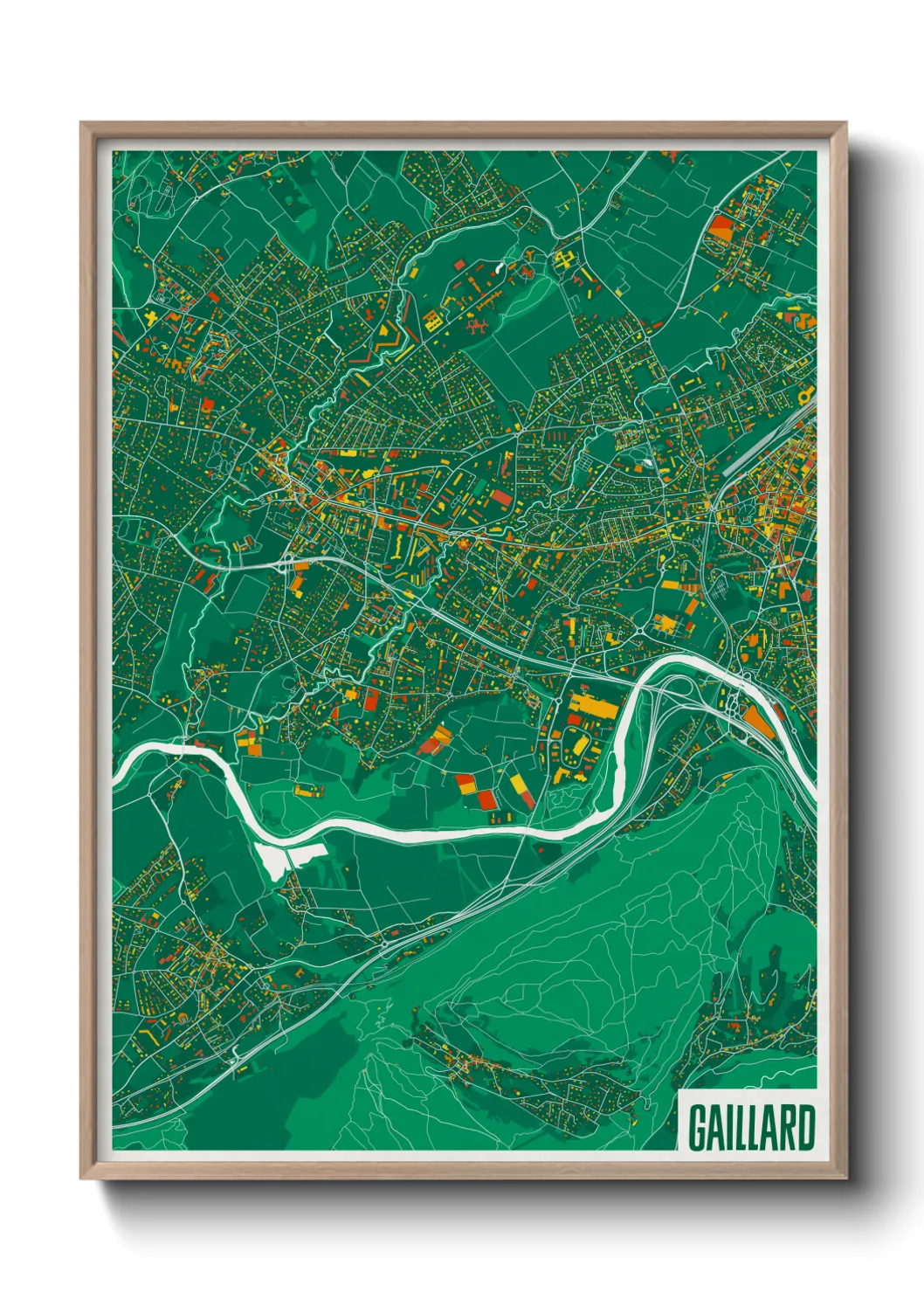 Une affiche de carte sur Gaillard