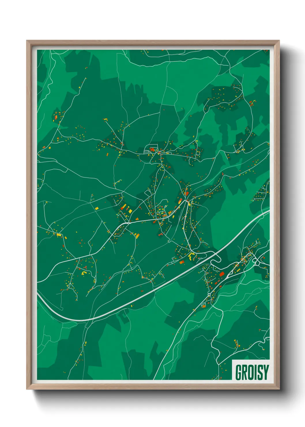 Une affiche de carte sur Groisy
