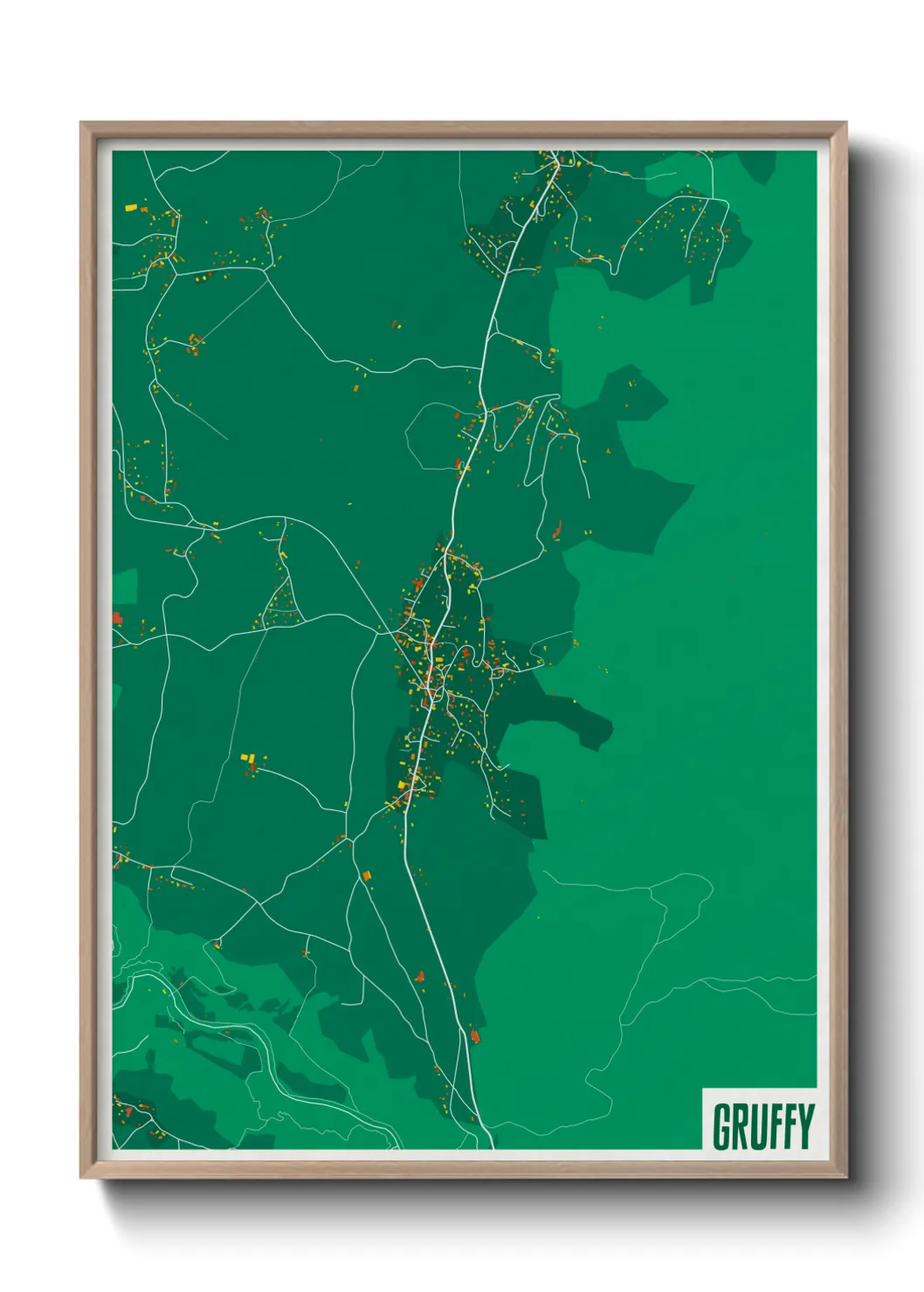 Une affiche de carte sur Gruffy