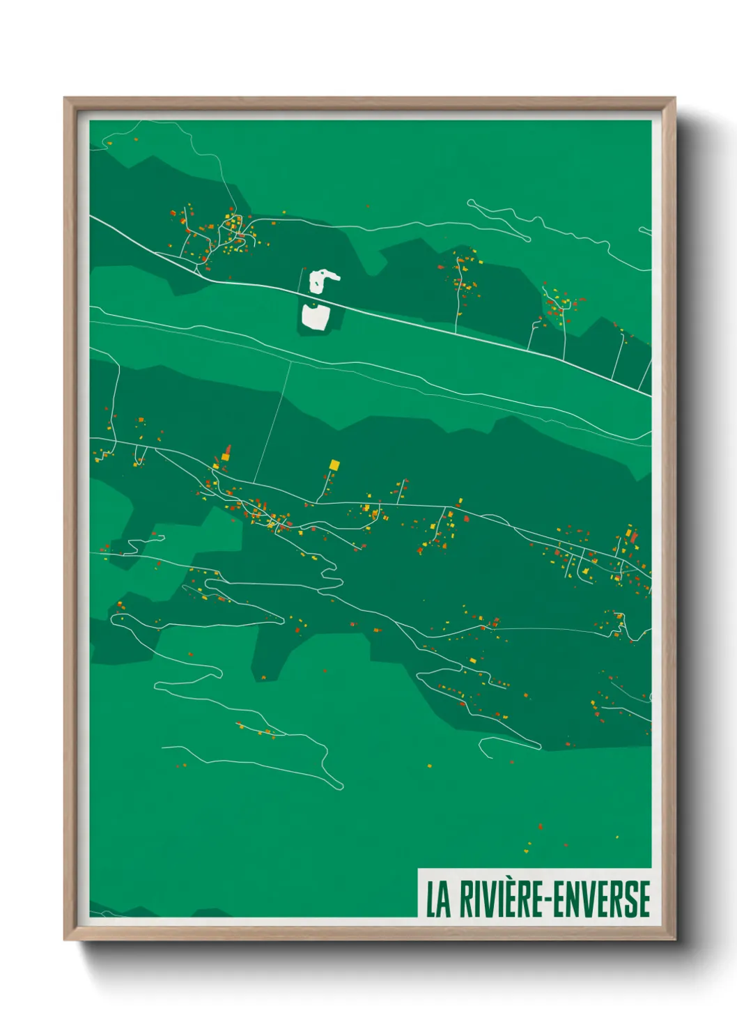 Une affiche de carte sur La Rivière-Enverse