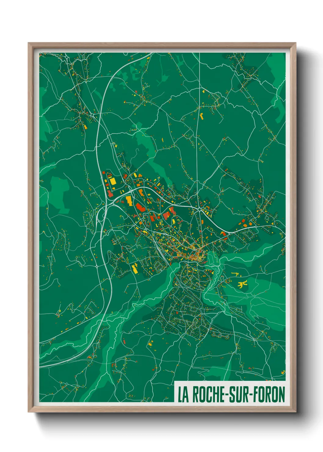 Une affiche de carte sur La Roche-sur-Foron