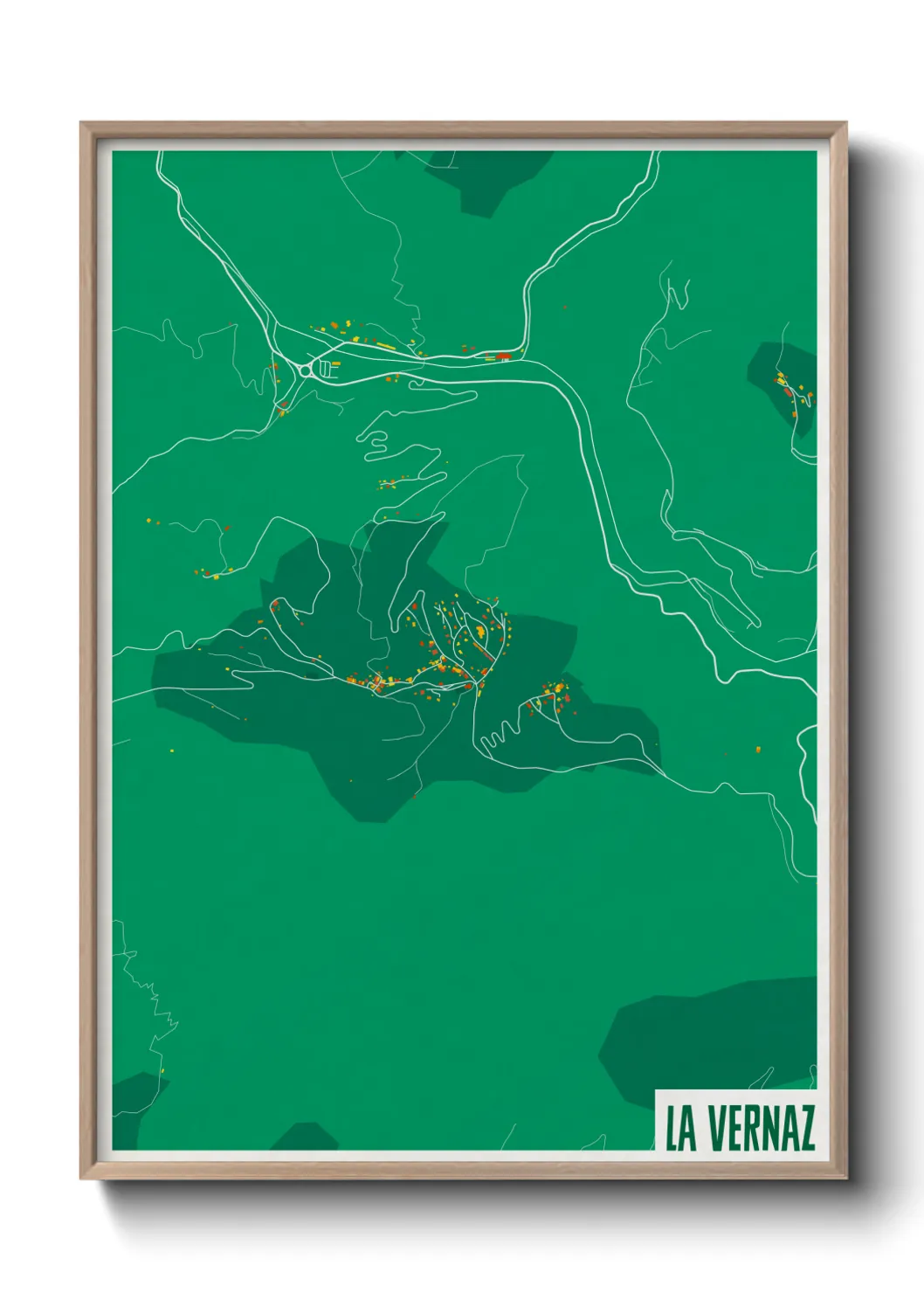 Une affiche de carte sur La Vernaz