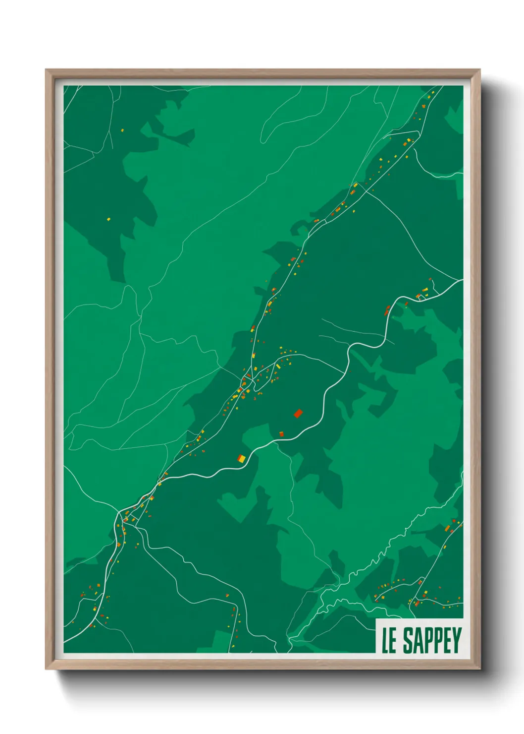 Une affiche de carte sur Le Sappey