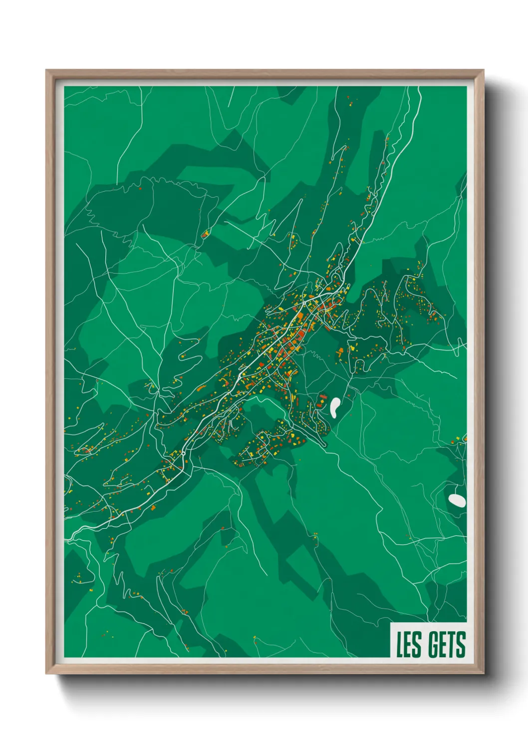 Une affiche de carte sur Les Gets