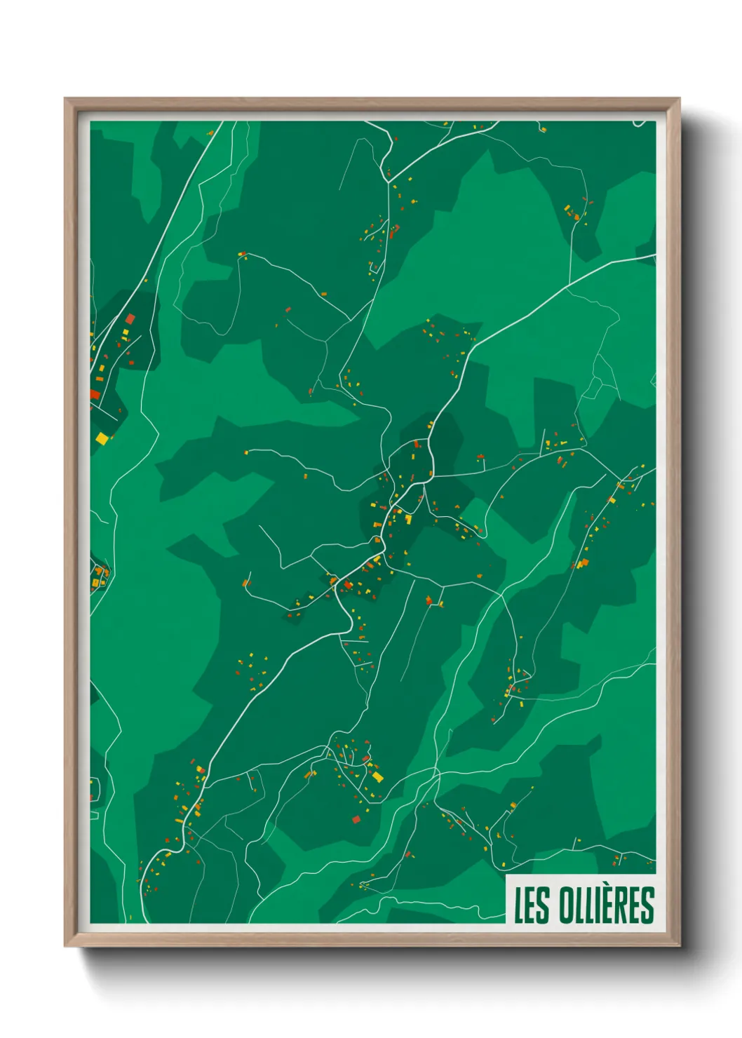 Une affiche de carte sur Les Ollières