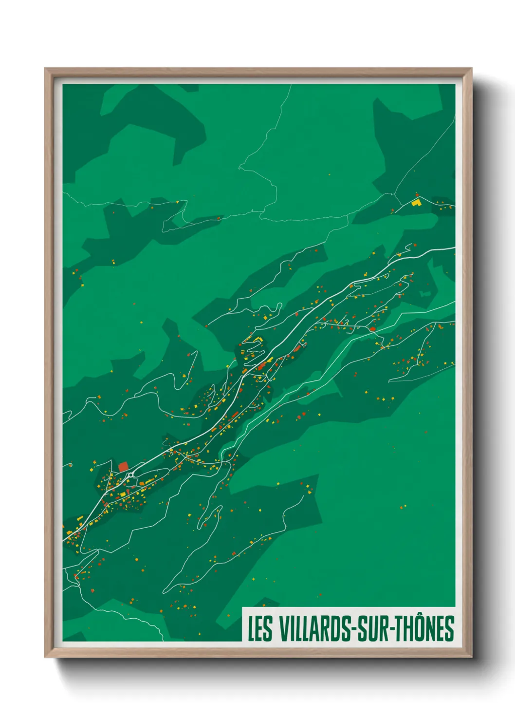 Une affiche de carte sur Les Villards-sur-Thônes