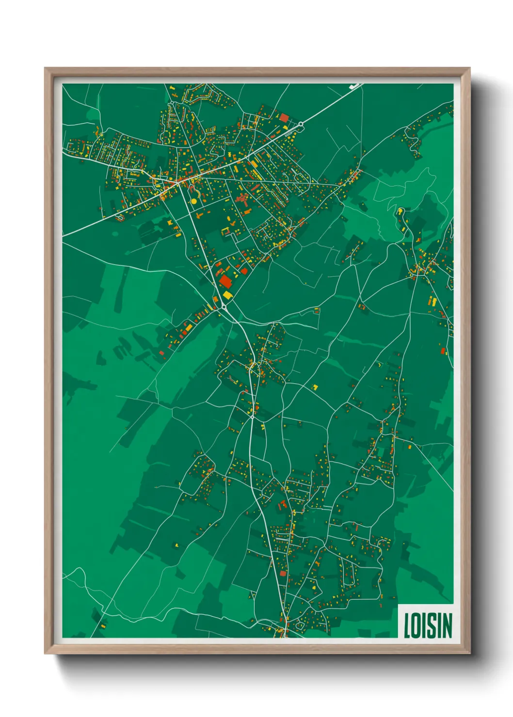 Une affiche de carte sur Loisin