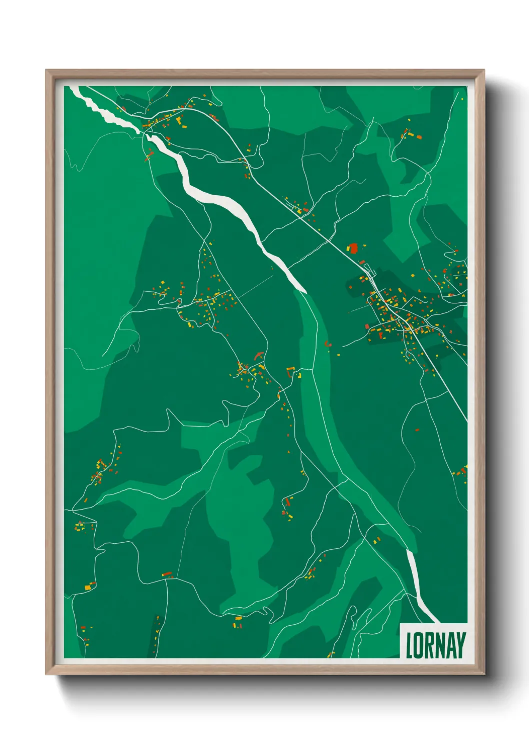 Une affiche de carte sur Lornay