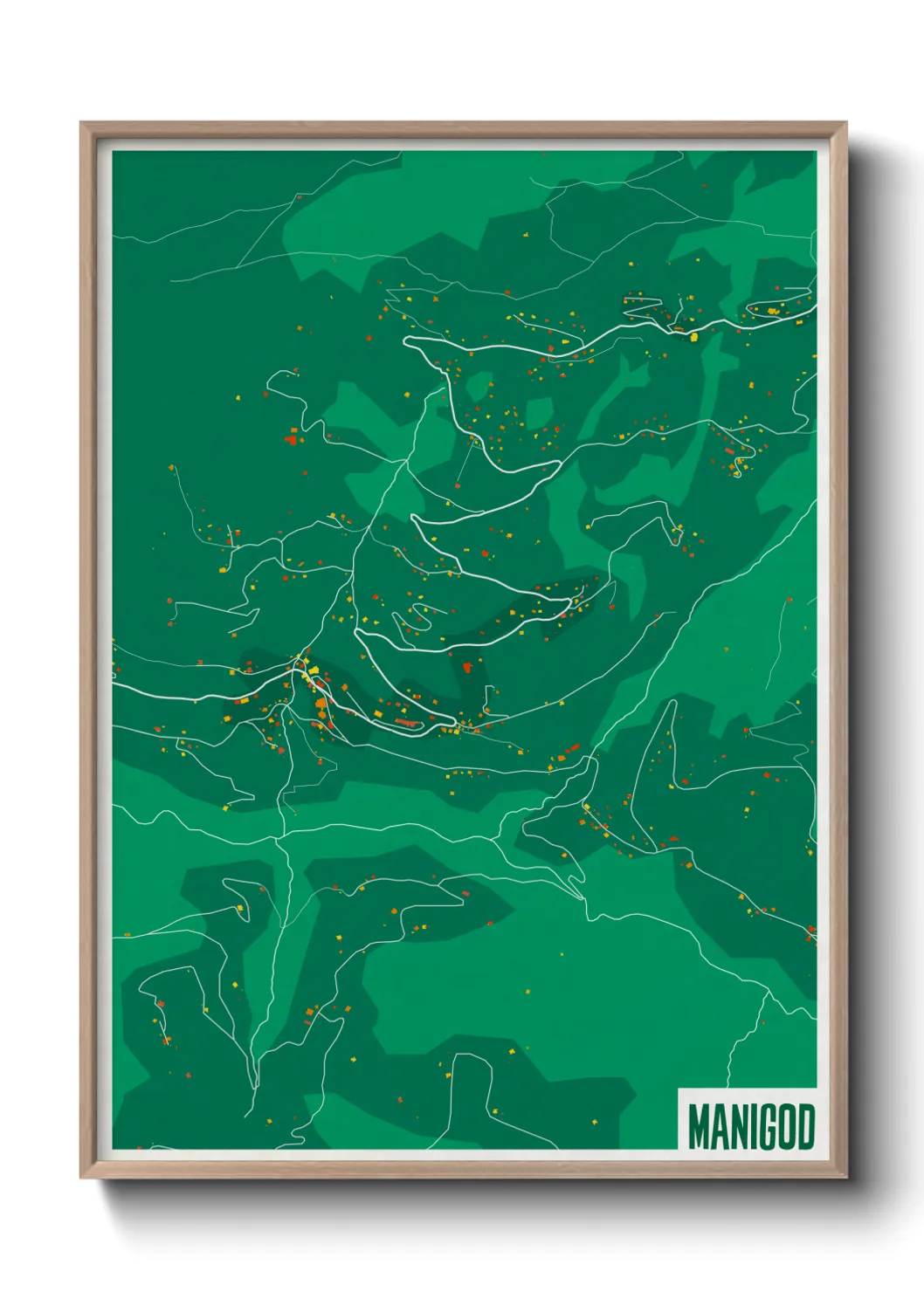 Une affiche de carte sur Manigod