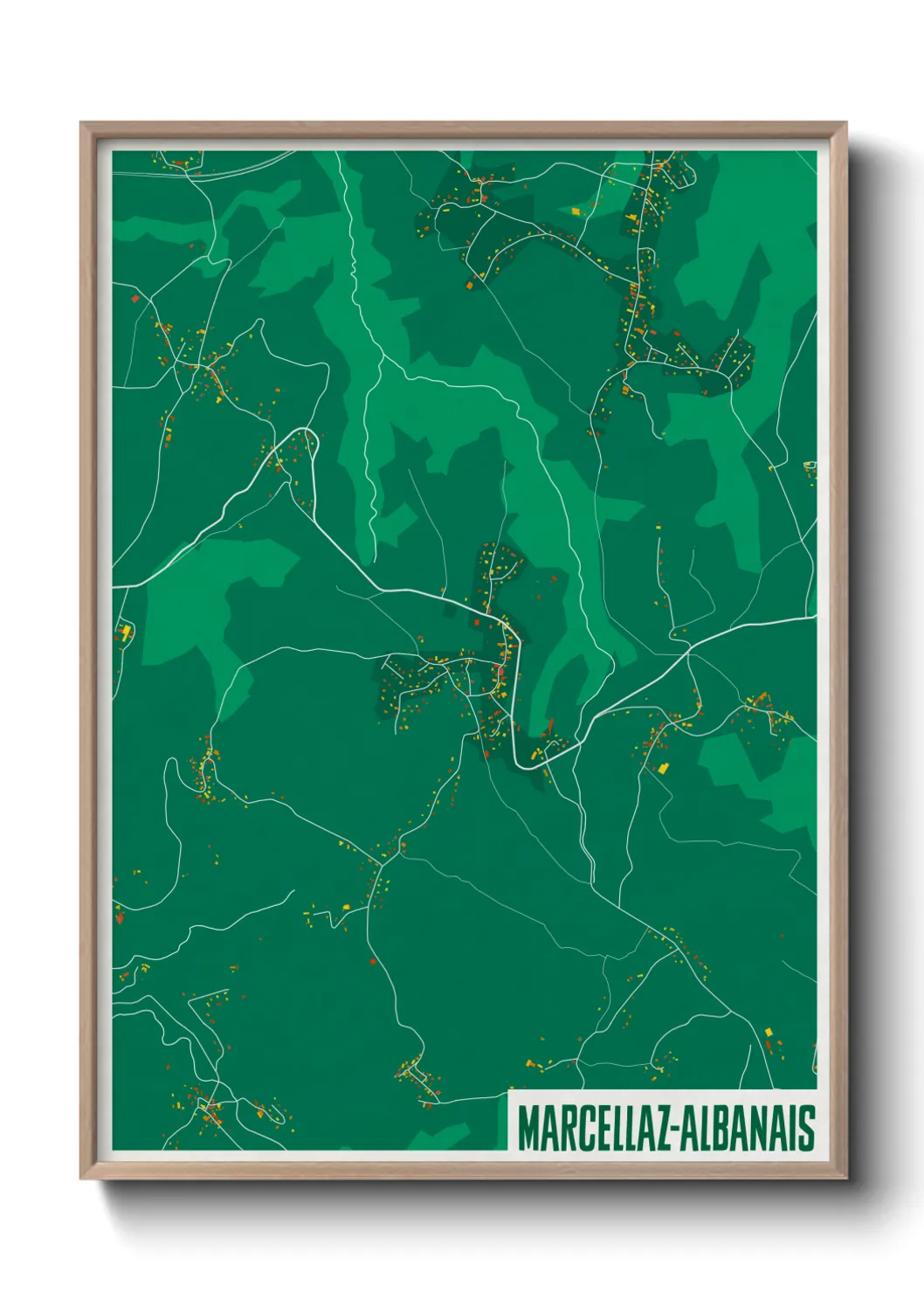 Une affiche de carte sur Marcellaz-Albanais