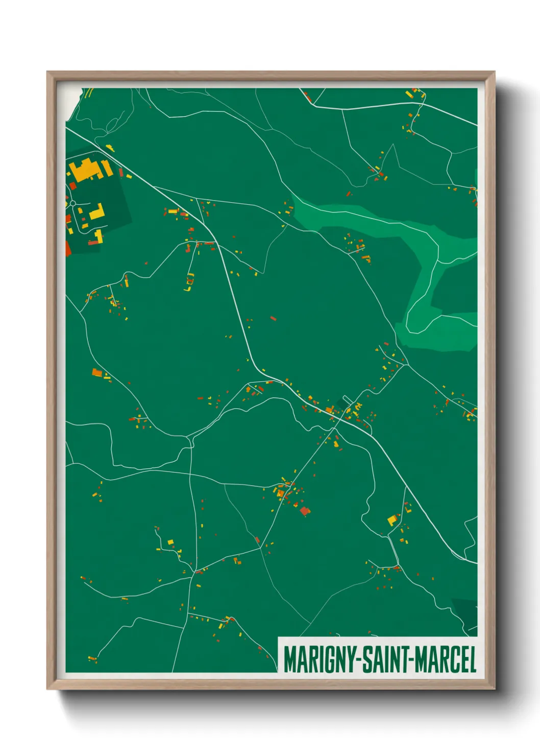 Une affiche de carte sur Marigny-Saint-Marcel