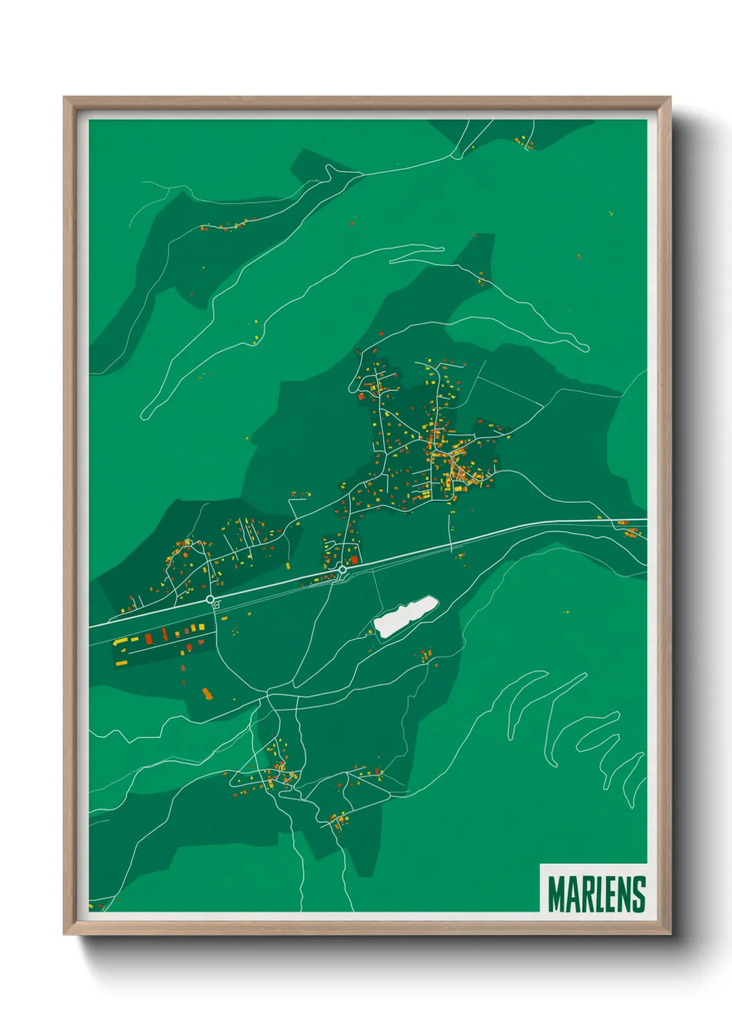 Une affiche de carte sur Marlens