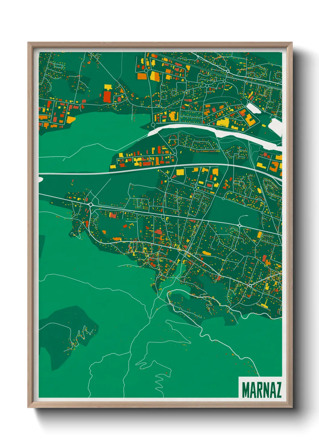 Une affiche de carte sur Marnaz