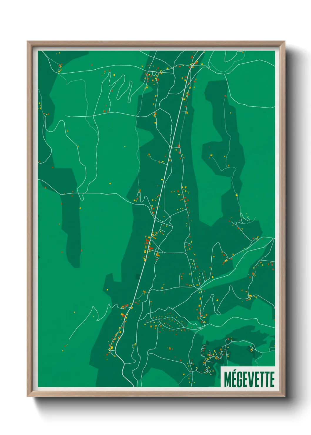 Une affiche de carte sur Mégevette