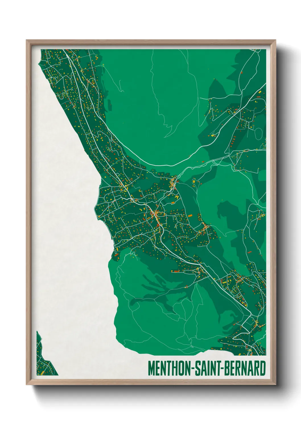 Une affiche de carte sur Menthon-Saint-Bernard