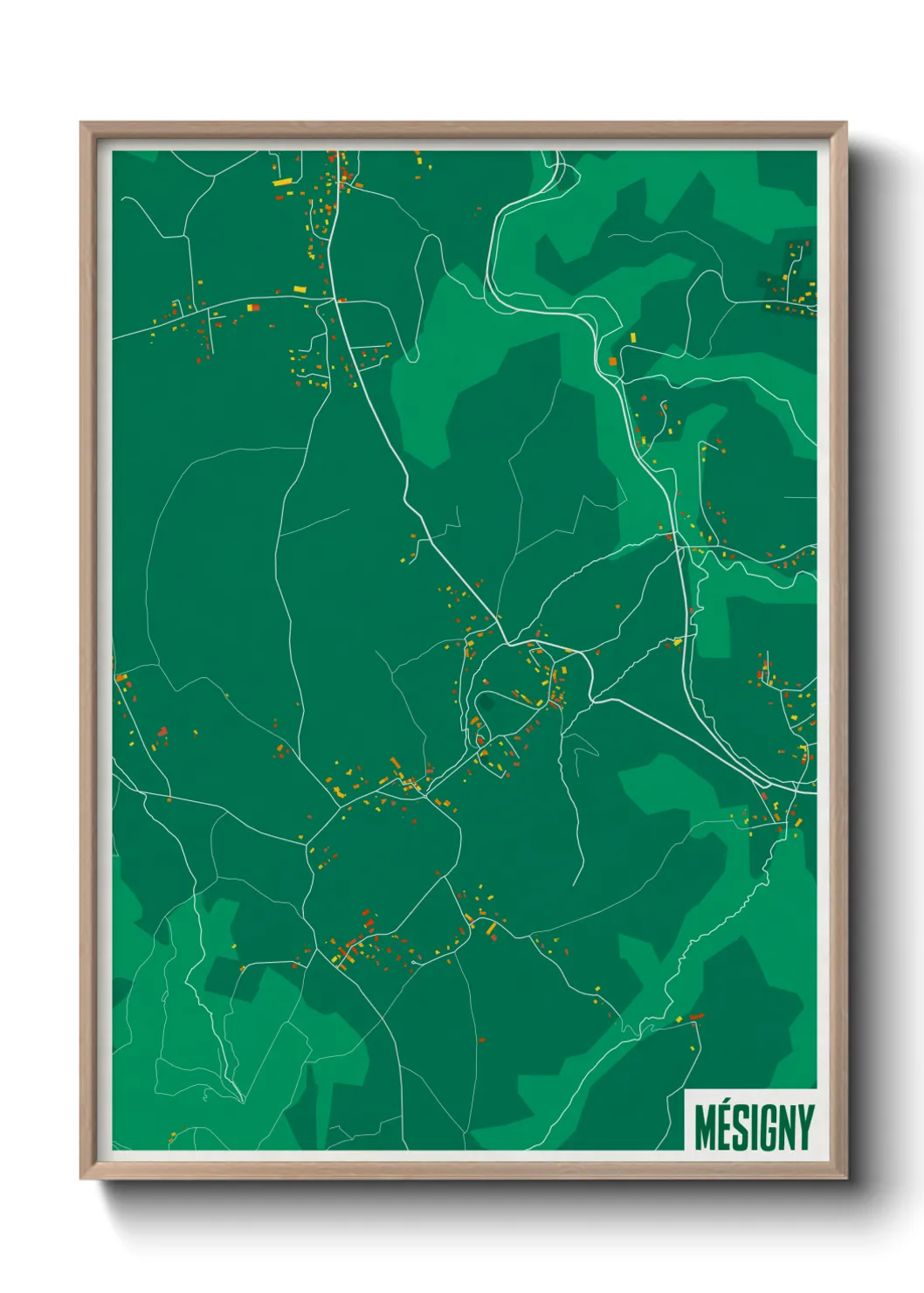 Une affiche de carte sur Mésigny