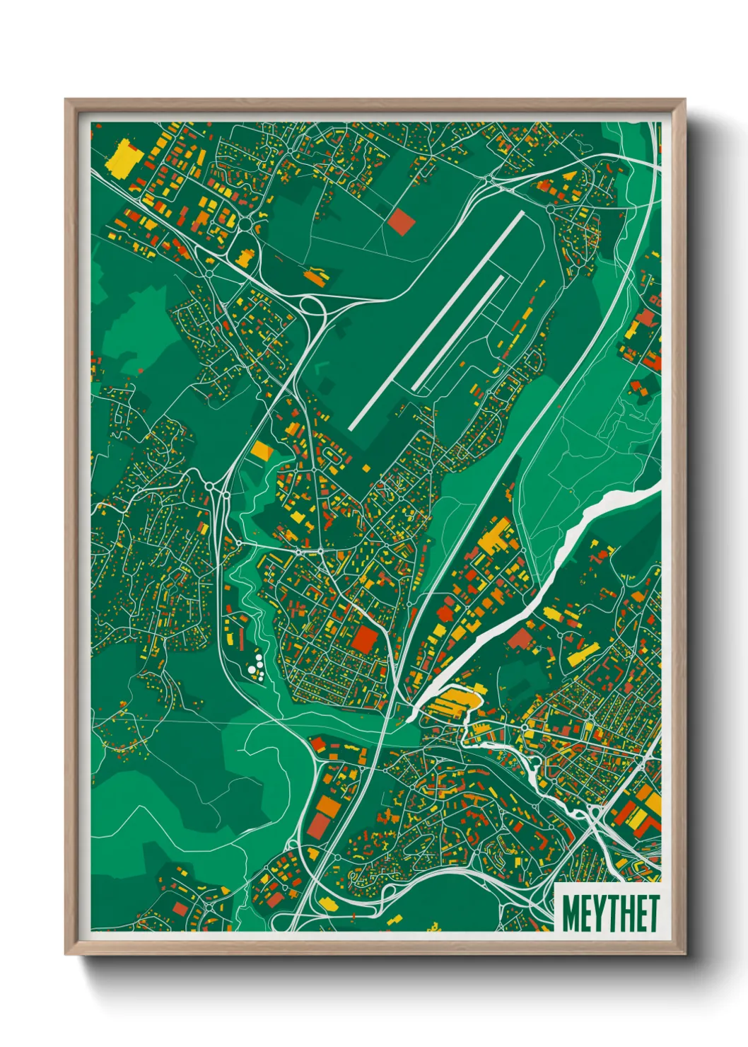 Une affiche de carte sur Meythet