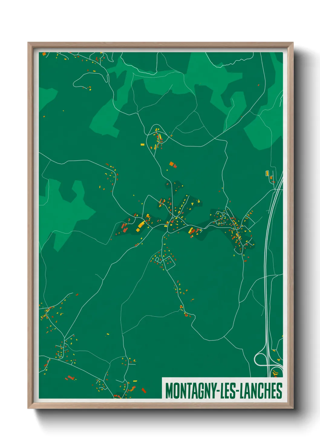 Une affiche de carte sur Montagny-les-Lanches