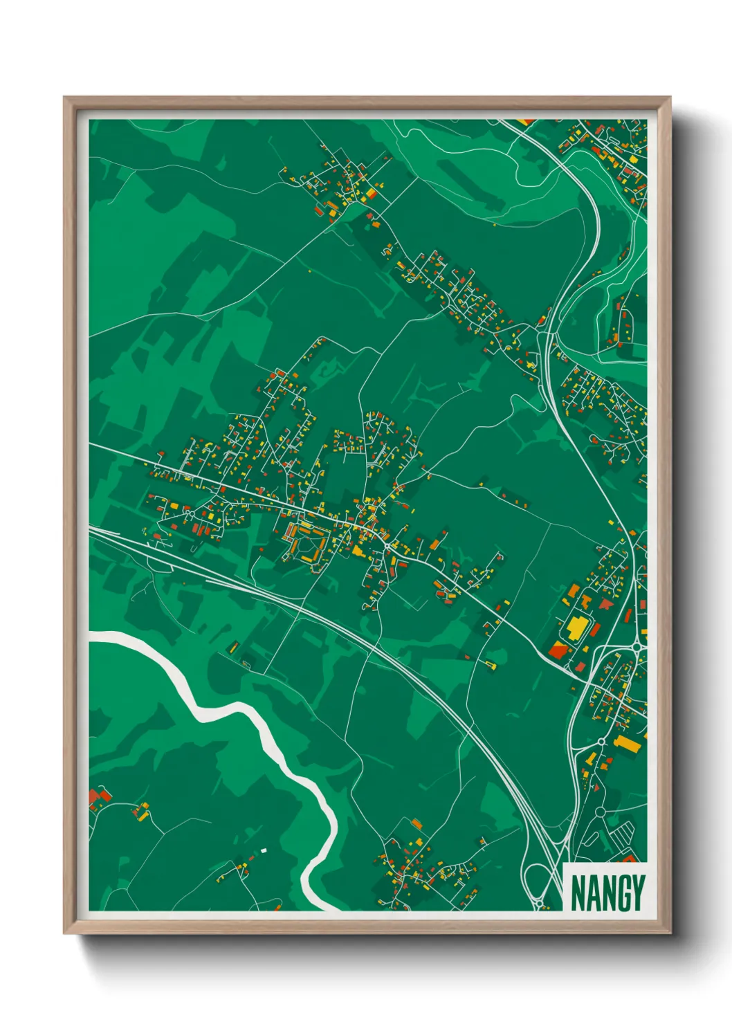 Une affiche de carte sur Nangy