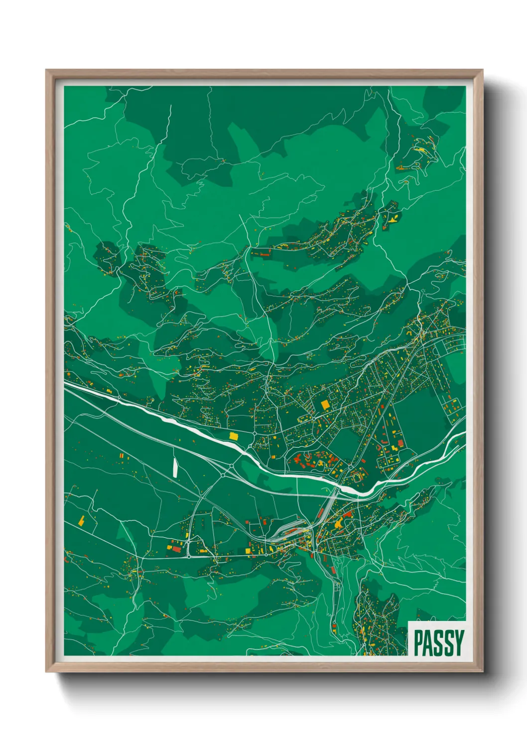 Une affiche de carte sur Passy