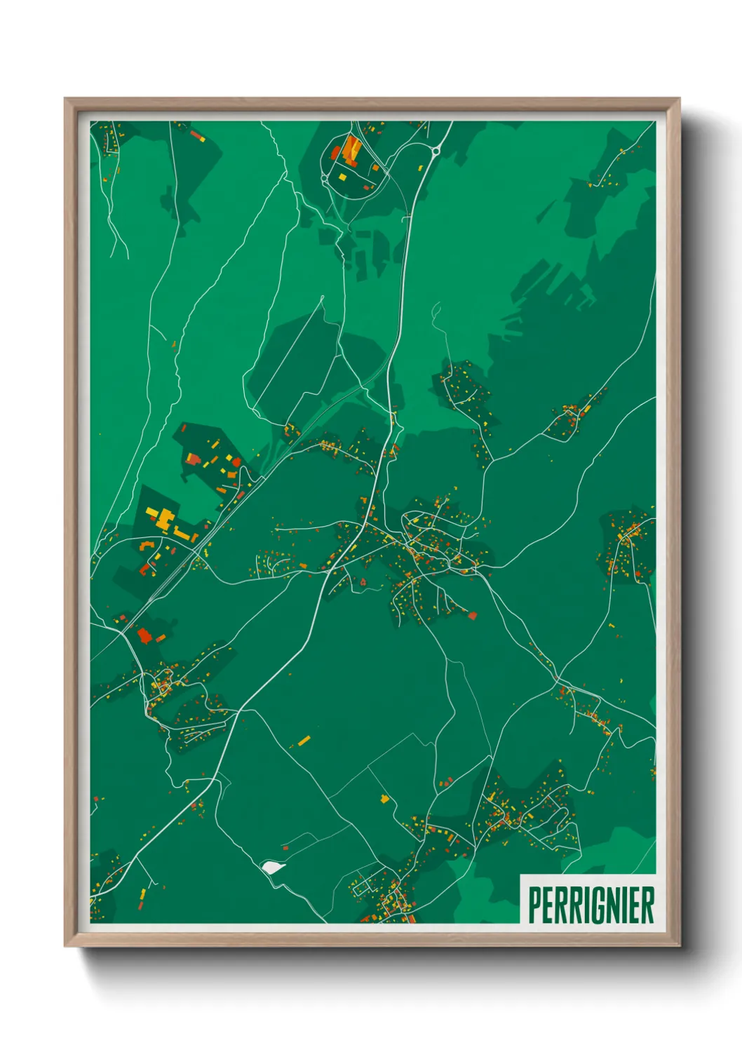 Une affiche de carte sur Perrignier