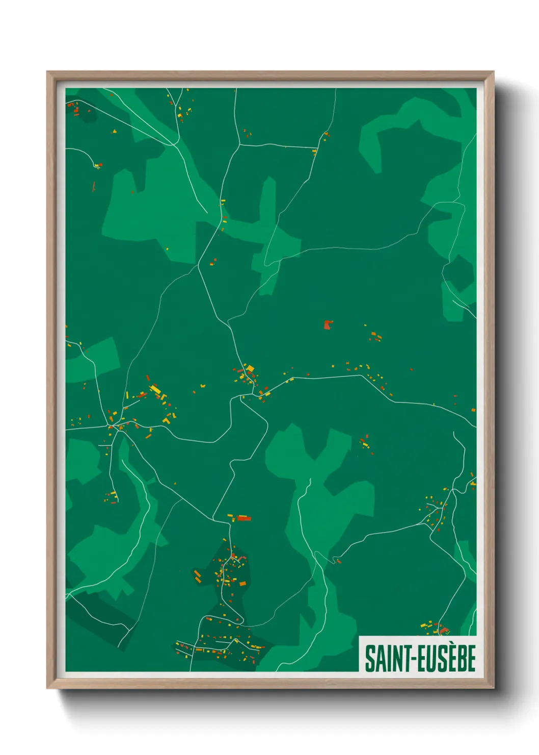 Une affiche de carte sur Saint-Eusèbe