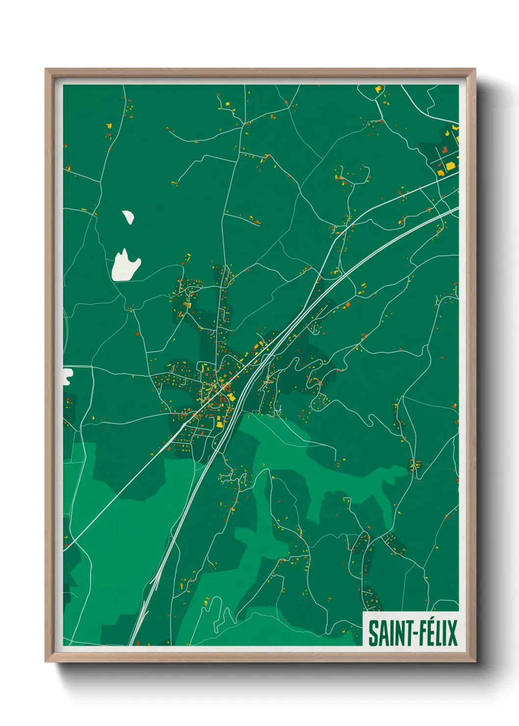 Une affiche de carte sur Saint-Félix
