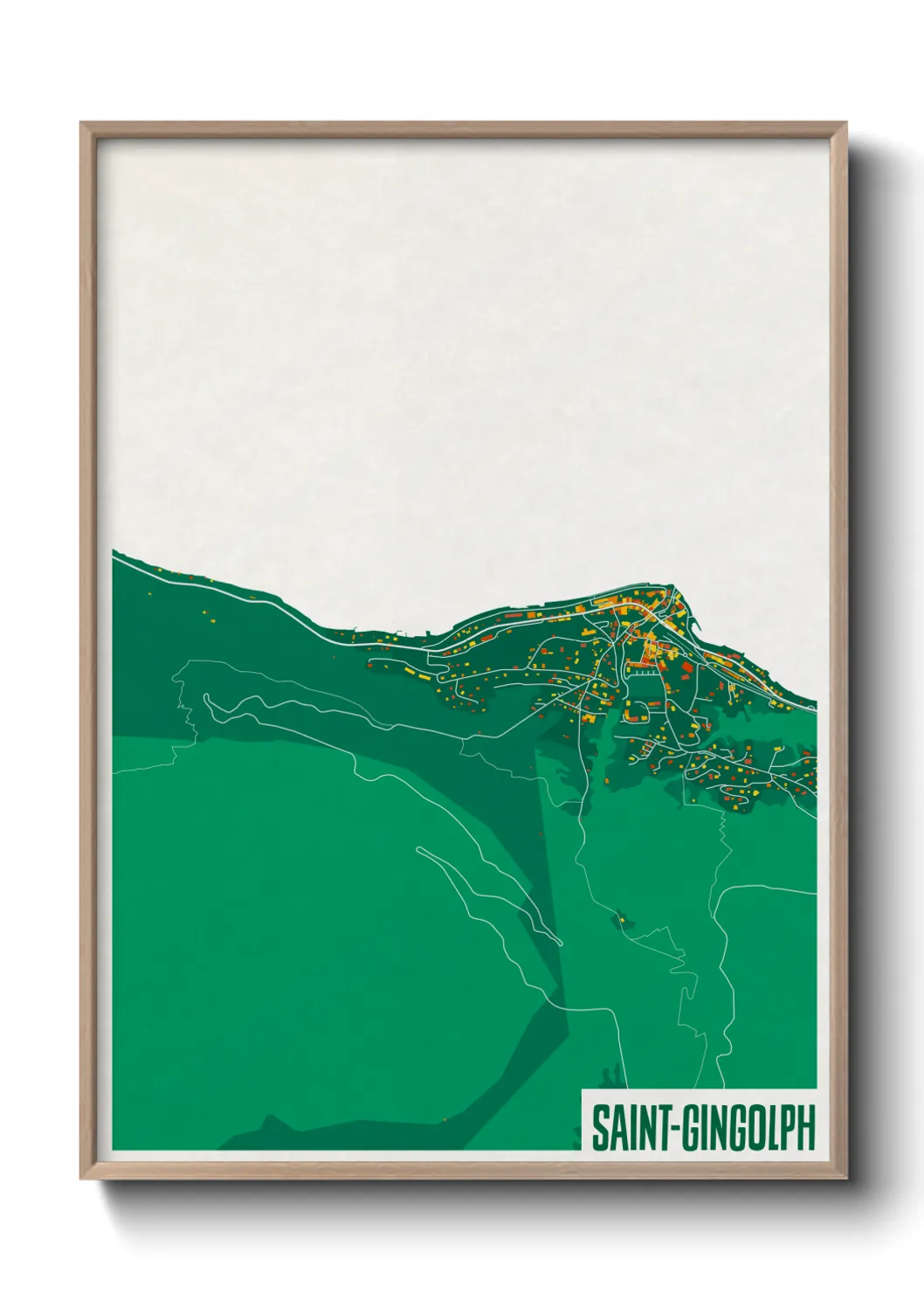 Une affiche de carte sur Saint-Gingolph